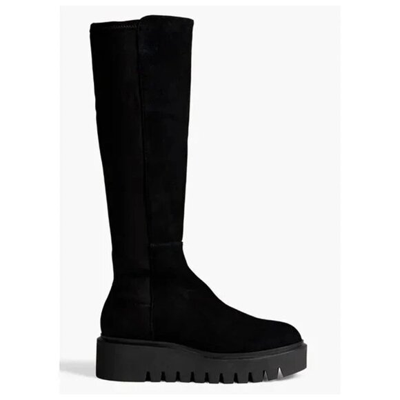 New! STUART WEITZMAN Chalet Lug City 5050 9 B Knee High Boot Suede DD483 SB977